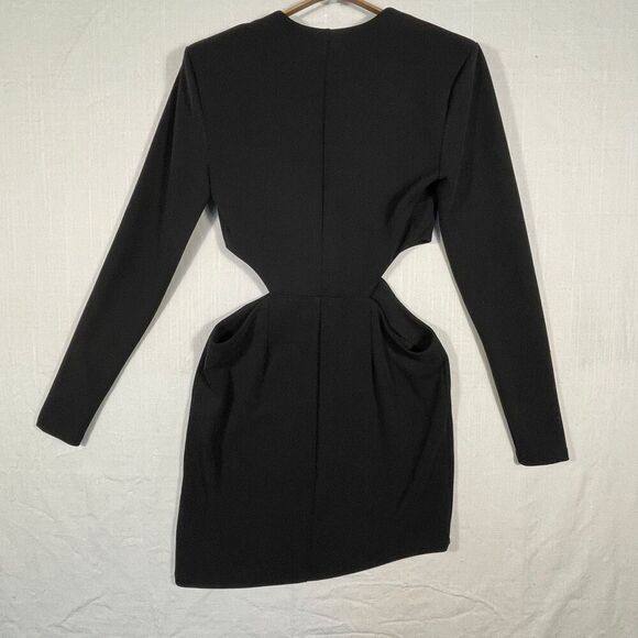 Michael Costello X Revolve Black Plunging Cut Outs Beatrix Mini Dress Size Small - Picture 6 of 6